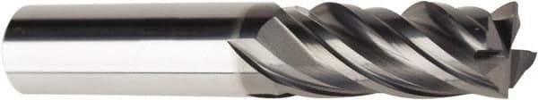 American Tool Service - 1/2", 1-3/4" LOC, 1/2" Shank Diam, 3-1/2" OAL, 4 Flute, Solid Carbide Square End Mill - Single End, AlCrN Finish, Spiral Flute, Variable° Helix, Centercutting, Right Hand Cut, Right Hand Flute - Eagle Tool & Supply