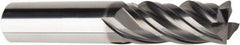 American Tool Service - 1/2", 1-3/4" LOC, 1/2" Shank Diam, 3-1/2" OAL, 4 Flute, Solid Carbide Square End Mill - Single End, AlCrN Finish, Spiral Flute, Variable° Helix, Centercutting, Right Hand Cut, Right Hand Flute - Eagle Tool & Supply