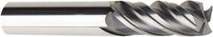 American Tool Service - 3/8", 7/8" LOC, 3/8" Shank Diam, 2-1/2" OAL, 4 Flute, Solid Carbide Square End Mill - Single End, AlCrN Finish, Spiral Flute, Variable° Helix, Centercutting, Right Hand Cut, Right Hand Flute - Eagle Tool & Supply