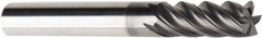 American Tool Service - 5/16", 13/16" LOC, 5/16" Shank Diam, 2-1/2" OAL, 5 Flute, Solid Carbide Square End Mill - Single End, AlCrN Finish, Spiral Flute, Variable° Helix, Centercutting, Right Hand Cut, Right Hand Flute - Eagle Tool & Supply