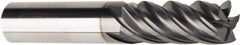 American Tool Service - 1/2", 1-1/2" LOC, 1/2" Shank Diam, 3-1/2" OAL, 5 Flute, Solid Carbide Square End Mill - Single End, AlCrN Finish, Spiral Flute, Variable° Helix, Centercutting, Right Hand Cut, Right Hand Flute - Eagle Tool & Supply