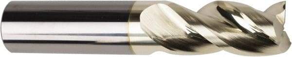 American Tool Service - 1", 1-3/4" LOC, 1" Shank Diam, 4" OAL, 3 Flute, Solid Carbide Square End Mill - Single End, ZrN Finish, Spiral Flute, Variable° Helix, Centercutting, Right Hand Cut, Right Hand Flute - Eagle Tool & Supply
