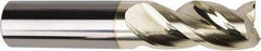 American Tool Service - 1", 1-3/4" LOC, 1" Shank Diam, 4" OAL, 3 Flute, Solid Carbide Square End Mill - Single End, ZrN Finish, Spiral Flute, Variable° Helix, Centercutting, Right Hand Cut, Right Hand Flute - Eagle Tool & Supply