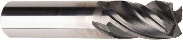 American Tool Service - 3/8", 4 Flute, Single End, Solid Carbide, 0.02" Corner Radius End Mill - 2" OAL, Right Hand Flute, 5/8" LOC, Right Hand Cut - Eagle Tool & Supply