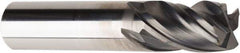 American Tool Service - 3/8", 4 Flute, Single End, Solid Carbide, 0.02" Corner Radius End Mill - 2" OAL, Right Hand Flute, 5/8" LOC, Right Hand Cut - Eagle Tool & Supply