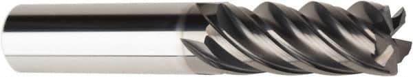 American Tool Service - 1/2", 5 Flute, Single End, Solid Carbide, 0.03" Corner Radius End Mill - 3-1/2" OAL, Right Hand Flute, 1-1/2" LOC, Right Hand Cut - Eagle Tool & Supply