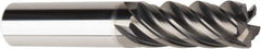 American Tool Service - 1/2", 5 Flute, Single End, Solid Carbide, 0.03" Corner Radius End Mill - 3-1/2" OAL, Right Hand Flute, 1-3/4" LOC, Right Hand Cut - Eagle Tool & Supply