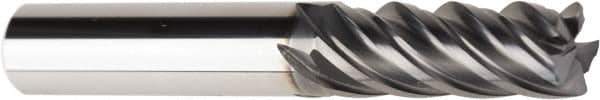 American Tool Service - 5/16", 5 Flute, Single End, Solid Carbide, 0.02" Corner Radius End Mill - 2-1/2" OAL, Right Hand Flute, 13/16" LOC, Right Hand Cut - Eagle Tool & Supply