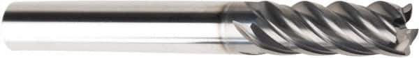 American Tool Service - 1/4", 5 Flute, Single End, Solid Carbide, 0.02" Corner Radius End Mill - 2-1/2" OAL, Right Hand Flute, 1" LOC, Right Hand Cut - Eagle Tool & Supply