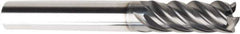 American Tool Service - 1/4", 5 Flute, Single End, Solid Carbide, 0.02" Corner Radius End Mill - 2-1/2" OAL, Right Hand Flute, 1" LOC, Right Hand Cut - Eagle Tool & Supply