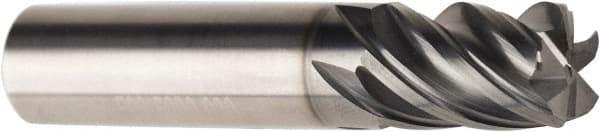 American Tool Service - 3/8", 5 Flute, Single End, Solid Carbide, 0.02" Corner Radius End Mill - 2" OAL, Right Hand Flute, 5/8" LOC, Right Hand Cut - Eagle Tool & Supply