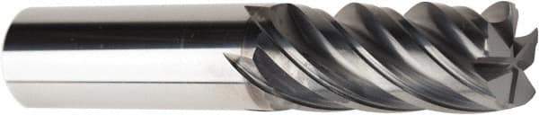 American Tool Service - 1", 5 Flute, Single End, Solid Carbide, 0.04" Corner Radius End Mill - 4" OAL, Right Hand Flute, 1-3/4" LOC, Right Hand Cut - Eagle Tool & Supply