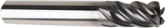 American Tool Service - 1/4", 5 Flute, Single End, Solid Carbide, 0.02" Corner Radius End Mill - 2" OAL, Right Hand Flute, 1/2" LOC, Right Hand Cut - Eagle Tool & Supply