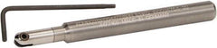 Kennametal - 1/4" Cut Diam, 1/8" Max Depth of Cut, 1/4" Shank Diam, 150mm OAL, Indexable Ball Nose End Mill - 70mm Head Length, Straight Shank, KDMB Toolholder, KDMB 0250.. Insert - Eagle Tool & Supply