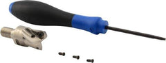 Seco - 3/4" Cut Diam, 0.027" Max Depth, M10 Modular Connection Indexable High-Feed End Mill - Screw Holding Method, 218.19-100 Insert, R217.21 Toolholder, Through Coolant - Eagle Tool & Supply