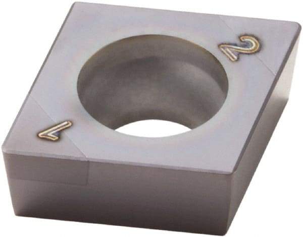 Seco - CCGW32.51 Grade CBN060K PCBN Turning Insert - TiSiAlN Finish, 80° Diamond, 3/8" Inscr Circle, 5/32" Thick, 1/64" Corner Radius - Eagle Tool & Supply