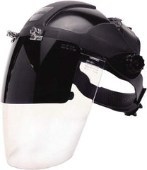 Sellstrom - Nylon Black Ratchet Adjustment, Face Shield & Headgear Set - 12-1/8" Wide x 9" High x 0.06" Thick, Anti-Fog, Clear Window - Eagle Tool & Supply
