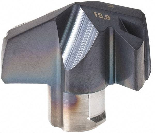 Iscar - Series ICM, 15.9mm Diam Grade IC907 140° Replaceable Drill Tip - Carbide, TiAlN/TiN Finish, 15 Seat Size - Eagle Tool & Supply