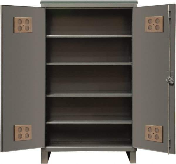Durham - 4 Shelf Locking Storage Cabinet - Steel, 48" Wide x 24" Deep x 78" High, Gray - Eagle Tool & Supply