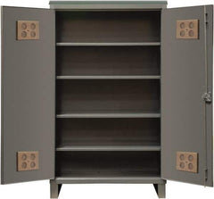 Durham - 4 Shelf Locking Storage Cabinet - Steel, 36" Wide x 24" Deep x 78" High, Gray - Eagle Tool & Supply
