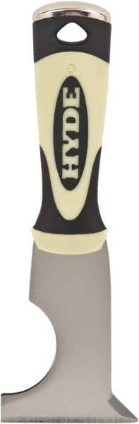 Hyde Tools - 2-1/2" Wide Chisel Edge Blade Stainless Steel 6-In-1 Tool - Stiff, Hammerhead Polypropylene Handle, 8" OAL - Eagle Tool & Supply