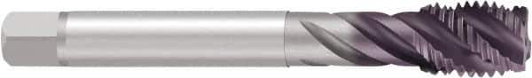 Emuge - 1/2-20 UNF 5 Flute 2B Bottoming Spiral Flute Tap - Cobalt, TiCN Finish, 3.937" OAL, Right Hand Flute, Right Hand Thread, Series Enorm - Eagle Tool & Supply
