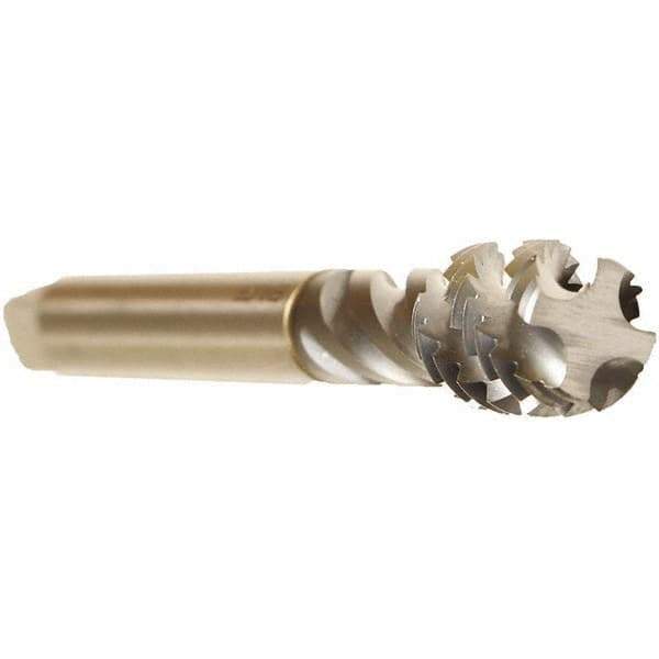 Emuge - 9/16-12 UNC 4 Flute 2B Bottoming Spiral Flute Tap - Cobalt, TiCN Finish, 4.331" OAL, Right Hand Flute, Right Hand Thread, Series Enorm - Eagle Tool & Supply