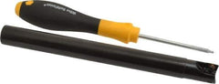 Kennametal - 5/8" Cut Diam, 0.396" Max Depth of Cut, 5/8" Shank Diam, 6.7" OAL, Indexable Square Shoulder End Mill - EC10.., EP10.. Inserts, Cylindrical Shank, 0° Lead Angle, Through Coolant - Eagle Tool & Supply