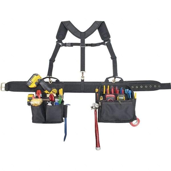 CLC - 28 Pocket Black Ballistic Polyester Combo Tool Bag System - 28" Wide x 6" Deep x 26" High - Eagle Tool & Supply