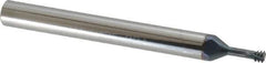 Scientific Cutting Tools - #8-32 UNC, 0.126" Cutting Diam, 3 Flute, Solid Carbide Helical Flute Thread Mill - Internal Thread, 0.3" LOC, 2-1/2" OAL, 1/4" Shank Diam - Eagle Tool & Supply
