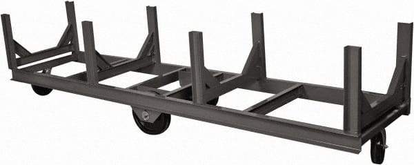 Durham - 10,000 Lb Capacity Steel Bar Cradle Truck - Steel Deck, 60" OAW, Phenolic Casters - Eagle Tool & Supply