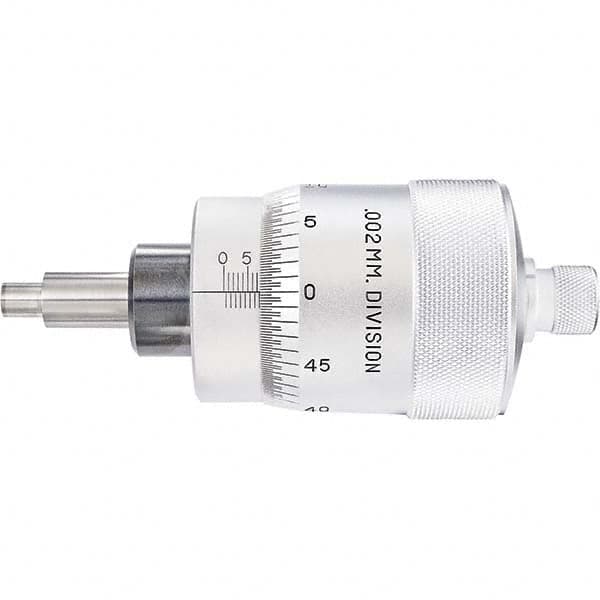 Starrett - 25mm, 2-1/16 Inch Plain Thimble, 5/16 Inch Diameter x 1-7/16 Inch Long Spindle, Mechanical Micrometer Head - Eagle Tool & Supply