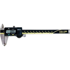 Mitutoyo - 0 to 6" Range 0.01mm Resolution, Electronic Caliper - Steel with 40mm Carbide-Tipped Jaws, 0.001" Accuracy, SPC Output - Eagle Tool & Supply