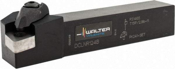 Walter - DCLN, Right Hand Cut, 3/4" Shank Height x 3/4" Shank Width, Negative Rake Indexable Turning Toolholder - 4-1/2" OAL, CN.. 43.., CN..1204.. Insert Compatibility, Series Walter Turn - Eagle Tool & Supply