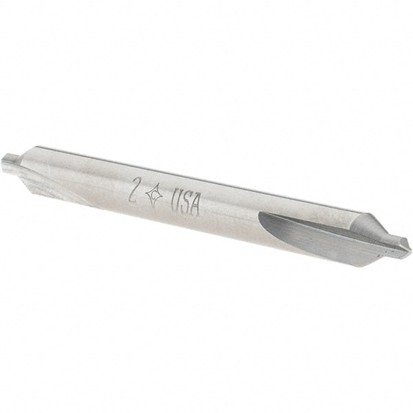 Cleveland - #2 Plain Cut 60° Incl Angle Solid Carbide Combo Drill & Countersink - Eagle Tool & Supply