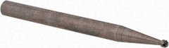 Cle-Line - 1/16" Cut Diam, 1/8" Shank Diam, Ball Head Single Cut Burr - Carbide, 1.6mm LOC, 38mm OAL - Eagle Tool & Supply