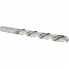 Cle-Line - 1/2" 118° High Speed Steel Jobber Drill - Bright Finish, Left Hand Cut, Spiral Flute, Straight Shank, 6" OAL, Standard Point - Eagle Tool & Supply