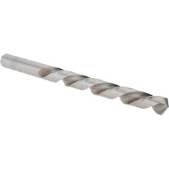 Cle-Line - 3/8" 118° High Speed Steel Jobber Drill - Bright Finish, Left Hand Cut, Spiral Flute, Straight Shank, 5" OAL, Standard Point - Eagle Tool & Supply