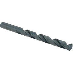 Cle-Line - 3/8" 135° High Speed Steel Jobber Drill - Oxide Finish, Right Hand Cut, Spiral Flute, Straight Shank, 5" OAL, Split Point - Eagle Tool & Supply
