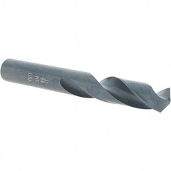 Cle-Line - 31/64" 135° Spiral Flute High Speed Steel Screw Machine Drill Bit - Oxide Finish, Right Hand Cut, 2-3/16" Flute Length, 3-11/16" OAL, Split Point, Straight Shank - Eagle Tool & Supply