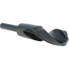 Cle-Force - 1-1/16" Drill, 118° Point, High Speed Steel Silver Deming & Reduced Shank Drill Bit - Oxide Finish, 6" OAL, Straight Shank, 3-1/8" Flute Length, Right Hand Cut, Standard Point, Spiral Flute, Regular Spiral - Eagle Tool & Supply