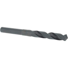 Cle-Line - 14mm Drill, 118° Point, High Speed Steel Silver Deming & Reduced Shank Drill Bit - Oxide Finish, 6" OAL, Straight Shank, 79mm Flute Length, Right Hand Cut, Standard Point, Spiral Flute, Regular Spiral - Eagle Tool & Supply