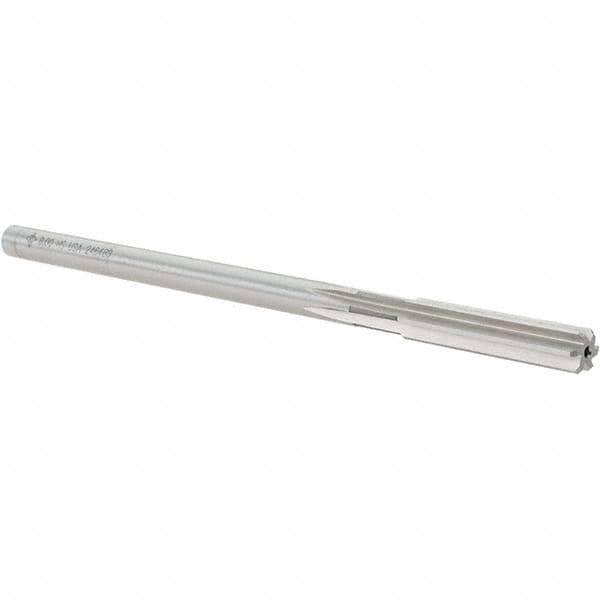 Cleveland - 8mm High Speed Steel 6 Flute Chucking Reamer - Straight Flute, Straight Shank, 38.1mm Flute Length, 152.4mm OAL - Eagle Tool & Supply