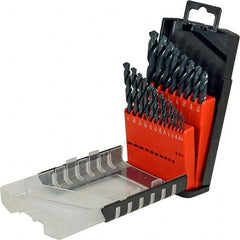 Cle-Force - 1/16 to 3/8", 118° Point, Oxide Finish, High Speed Steel Jobber Length Drill Bit Set - Eagle Tool & Supply