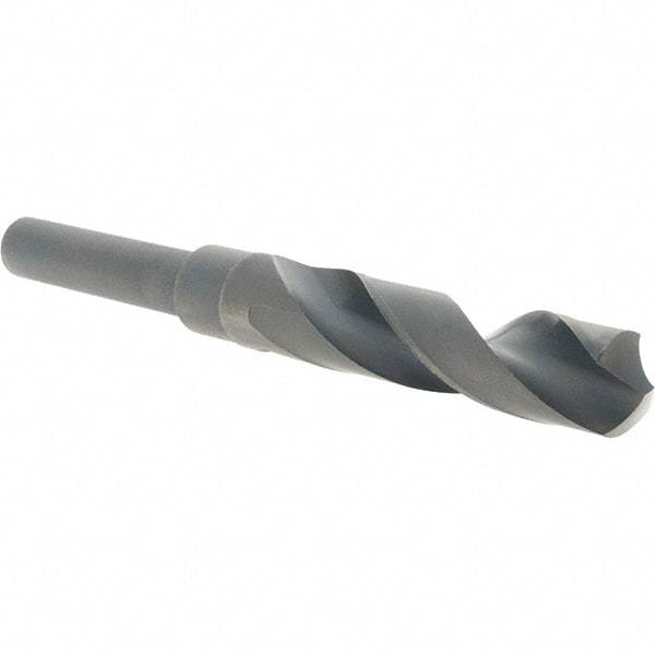 Cle-Line - 45/64" Drill, 118° Point, High Speed Steel Silver Deming & Reduced Shank Drill Bit - Oxide Finish, 6" OAL, Straight Shank, 3-1/8" Flute Length, Right Hand Cut, Standard Point, Spiral Flute, Regular Spiral - Eagle Tool & Supply