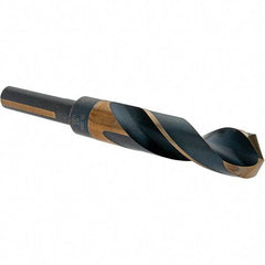Cle-Line - 20mm Drill, 118° Point, High Speed Steel Silver Deming & Reduced Shank Drill Bit - Oxide Finish, 6" OAL, Flats on Shank, 79mm Flute Length, Right Hand Cut, Split Point, Spiral Flute, Regular Spiral - Eagle Tool & Supply