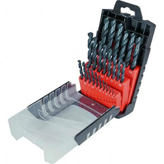 Cle-Force - 1 to 13mm, 118° Point, Oxide Finish, High Speed Steel Jobber Length Drill Bit Set - Eagle Tool & Supply