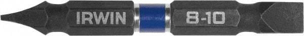 Irwin - 1/4" Slotted Screwdriver Bit - 1/4" Hex Drive, 2-3/8" OAL - Eagle Tool & Supply