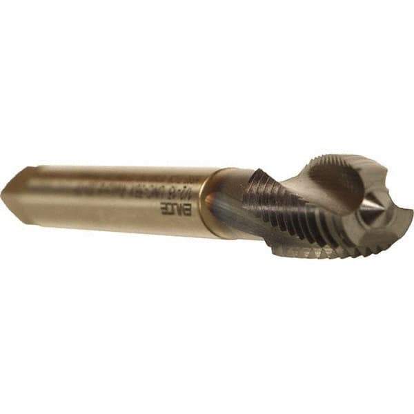 Emuge - 9/16-18 UNF 3 Flute 3BX Modified Bottoming Spiral Flute Tap - Cobalt, TiCN Finish, 3.937" OAL, Right Hand Flute, Right Hand Thread, Series Rekord D - Eagle Tool & Supply