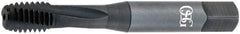 OSG - M2x0.40, 2 Flute, 15° Helix, Modified Bottoming Chamfer, Oxide Finish, Powdered Metal Spiral Flute STI Tap - Right Hand Flute, 1-7/8" OAL, 0.141" Shank Diam, 9/16" Thread Length, 6H Class of Fit, Series 345STI - Exact Industrial Supply
